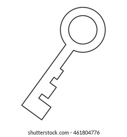 flat design retro key icon vector illustration