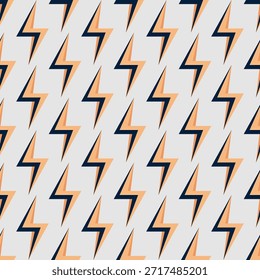 Diseño plano Retro Lightning Bolt Patrón sin fisuras Decorativo Estilo de moda