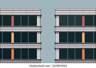 Flat design of retro and modern building houses logo vector illustration. Vector abstract architecture illustration.