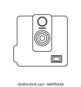 flat design retro photographic camera icon vector illustration