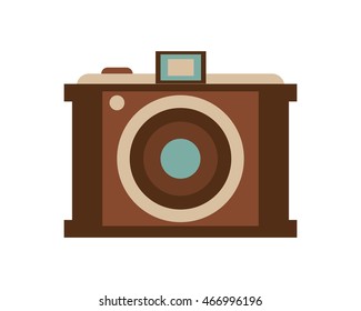 flat design retro photographic camera icon vector illustration