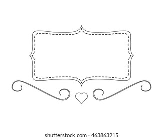 flat design retro romantic emblem icon vector illustration