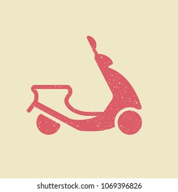 Flat design retro scooter icon vector illustration