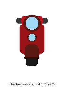 flat design retro scooter icon vector illustration