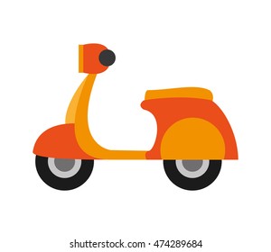 flat design retro scooter icon vector illustration