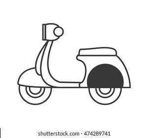 flat design retro scooter icon vector illustration