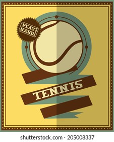 Flat design. Retro tennis poster