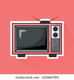 Flat Design of Retro TV, can be used as Sticker, Logo, and Poster