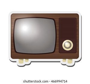 flat design retro tv icon vector illustration
