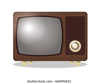 flat design retro tv icon vector illustration