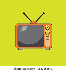Flat design retro tv vector illustration