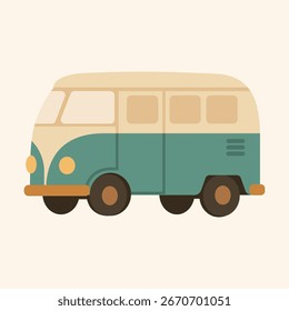 Ilustración de camioneta retro de diseño plano