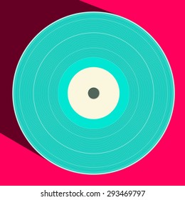 Flat Design Retro Vector Vinyl Record