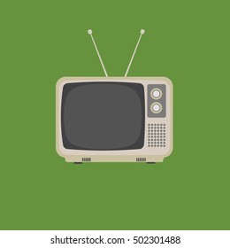 Flat Design of retro vintage television