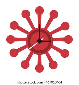 flat design retro wall clock icon vector illustration