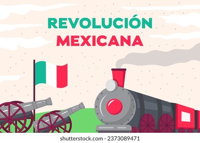 flat design revolucion mexicana background illustration