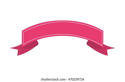 flat design ribbon banner icon vector illustration