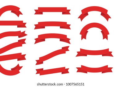 Flat design ribbons and banners vector template design elements icon set.