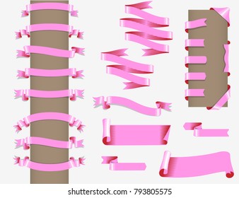 Flat design ribbons and banners vector template design elements icon set.