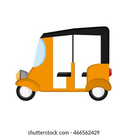 flat design rickshaw or tuk tuk icon vector illustration