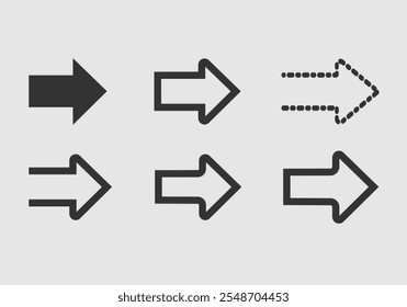  Flat design right arrow set   