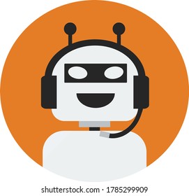 Flat design robot icon vector illustration