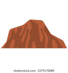 Flat design rock hill vector illustration, perfect for nature themes, eco projects, and graphic design. Scalable and editable.