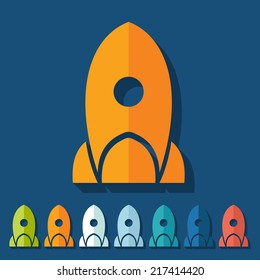 Flat design: rocket