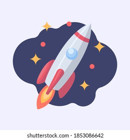Flat Design Rocket Icon Vector Premium EPS10