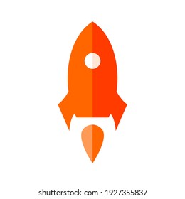 Los iconos planos de los cohetes de diseño son perfectos para cualquier concepto de diseño de inicio o de negocios que se dispare. cohete naranja. Iconos para el diseño de aplicaciones y sitios web.