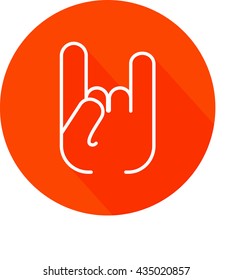 Flat design: rock-n-roll fingers