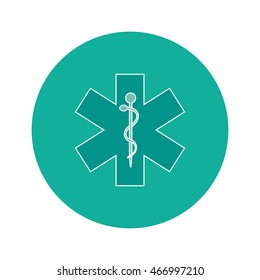 flat design rod of asclepius icon vector illustration