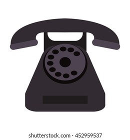 flat design rotary phone icon vector illustration