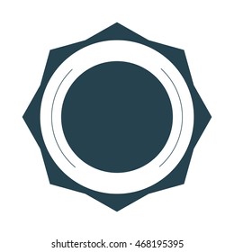 flat design round badge icon vector illustration