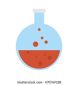 flat design round bottom flask icon vector illustration