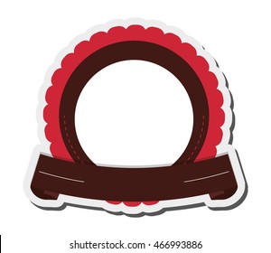 flat design round decorated badge icon vector illustration