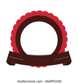 flat design round decorated badge icon vector illustration