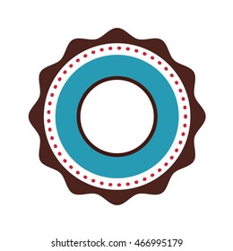 flat design round decorated badge icon vector illustration