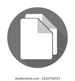 Flat design round file copy icon. Vector.