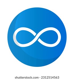 Icono de diseño plano redondeado infinito. Vector.