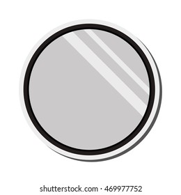 flat design round mirror icon vector illustration