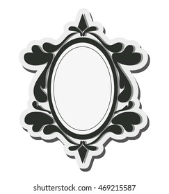 flat design round vintage frame icon vector illustration