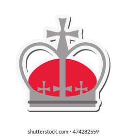 flat design royal crown icon vector illustration