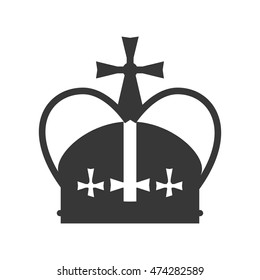 flat design royal crown icon vector illustration