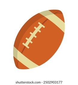 Icono de pelota de rugby de diseño plano. Vector.