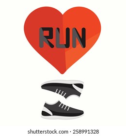 flat design run fitness elements vector set woman of details equipments graphic running
