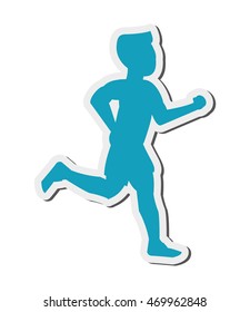 flat design running man icon vector illustration
