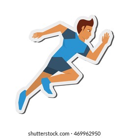 flat design running man icon vector illustration