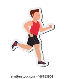 flat design running man icon vector illustration