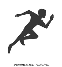 flat design running man icon vector illustration